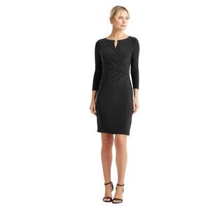 Lauren Ralph Lauren Women's Black Wrap-Style Jersey Dress - 4 - Black